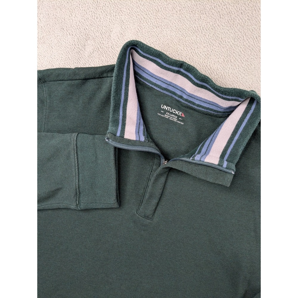 UNTUCKit Men's XX Large Green Quarter Zip Pullover Sweatshirt Golf Casual
